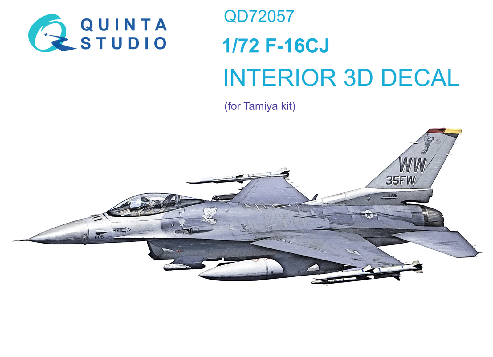 Quinta Studio 1/72 F-16CJ 3D Interior decal #72057 (for Tamiya Kit)